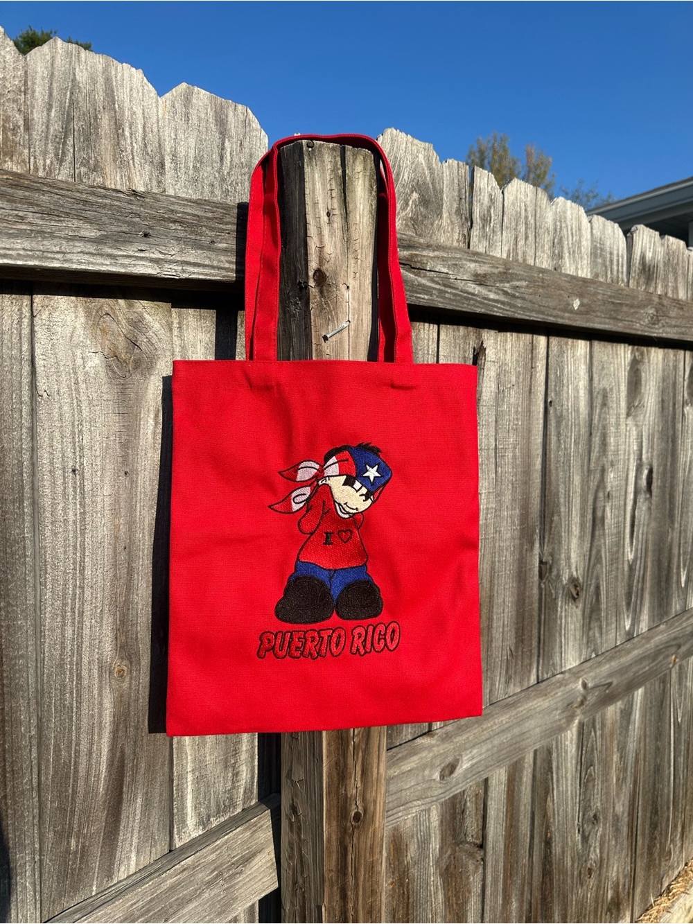 Red Puerto Rico Canvas Tote Bag